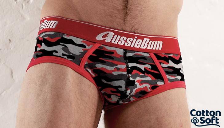 Slipy AussieBum CottonSoft Camo Red Brief6